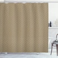 thumbnail image 1 of Earth Tones Shower Curtain, Maze Pattern with Geometric Shapes Squares Contemporary Illustration, Fabric Bathroom Set with Hooks, 69W X 84L Inches Extra Long, Umber Pale Yellow, by Ambesonne, 1 of 3