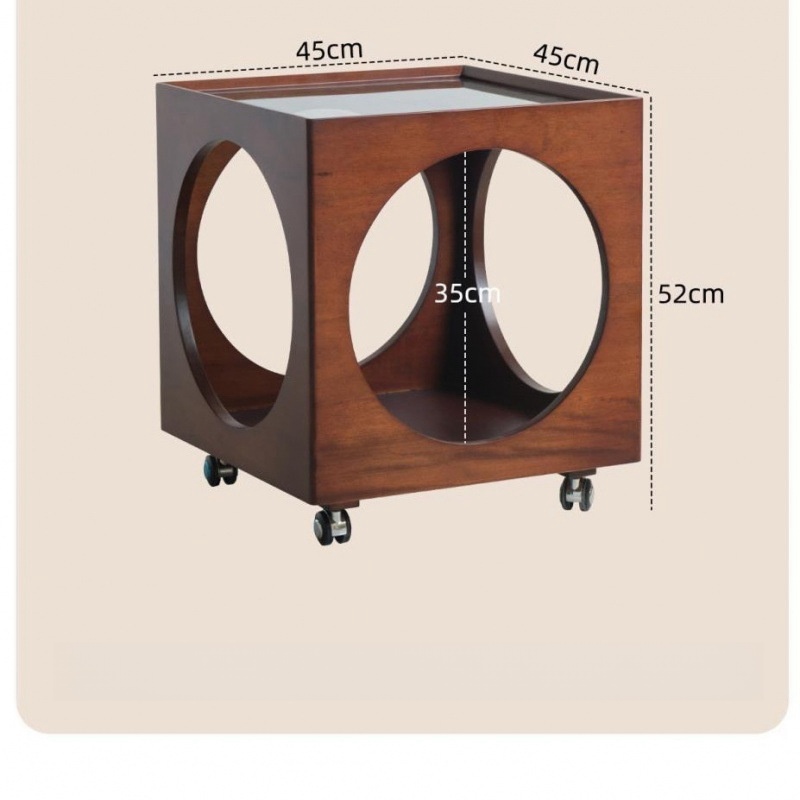 Chinese ancient style sofa side table home living room back and forth mobile coffee table simple mini corner table storage cabinet