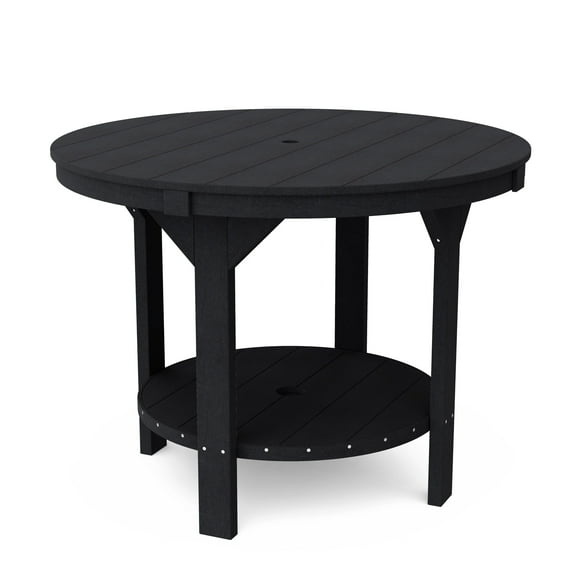 Wildridge Heritage 48" Pub Counter Table, Black - Outdoor Weather Resistant Recycled Plastic Furniture for Patio