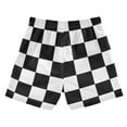 thumbnail image 2 of ALAZA Boys Swim Trunks White and Black Checkered Grid Art Pattern Beach Board Shorts Drawstring Swimsuit M, 2 of 6