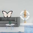 thumbnail image 2 of Reloj de pared redondo, silencioso, sin , acrílico, decorativo, imagen de mariposa y flor, ligero y silencioso, adecuado para sala de estar, dor, 2 of 8
