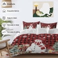thumbnail image 3 of Red Black Plaid Christmas Snowman Comforter Set Twin Size, Xmas Tree Elk Balls Snowflake Soft Bedding Set for Man Woman, 4 Pieces Duvet Cover Set with Fitted Sheet, 2 Pillowcases, 3 of 9