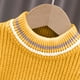 thumbnail image 4 of Suéter de cuello redondo para niños, suéter de invierno de color liso con cuello redondo y cuello vuelto, suéter de punto con parte inferior, top de poliéster de moda para niños, 4 of 5