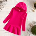thumbnail image 2 of EnJoCho Girls Hooded Sweater Dress Western Style Casual Hooded Dress for Spring Autumn Baby Kids Pullover Knit Skirt Warm Outfit, 2 of 7