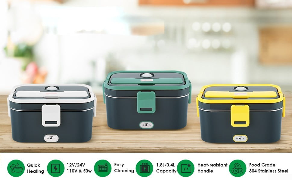 Dropship Portable Electric Lunch Box W/ Bag Upgrade Food Heater 3 In 1  Power Supply 12/24/110V to Sell Online at a Lower Price