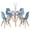 Blue, variant on 5 Piece 31.5'' Round Dining Table Set for 4, Kitchen Table & Chairs Set of 4, Mid-Century Modern Table W/ 4 Chairs for Home, Living Room, Apartment, Wood Legs, Metal Frame, Black