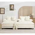thumbnail image 3 of 109 Inch Oversized Double Chaise Lounge, 4-Position Adjustable Backrest Sofa Bed with Corduroy Fabric and 4 Pillows, 2 Back Cushion, Manual Recliner for Living Room, Beige, 3 of 13