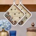 thumbnail image 2 of Star Brown Pot Holders for Kitchen Heatproof Potholder, 4 Pack Farmhouse American Country Vintage Berry Hot Pads Multipurpose Oven Pads Cloth Potholders Trivet for Cooking and Baking, 2 of 8