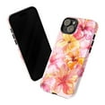 thumbnail image 3 of Watercolor Hibiscus Flower Phone Case, Bright Pink & Orange Tropical Floral Design, Protective Cover for iPhone 16 15 14 13 12 11 Pro Max Mini, 3 of 6