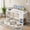 White, variant on Kelno 40 Inch Computer Desk with 2 Fabric Drawers Home Office Work Table with Side Hook Adjustable Storage Shelf, Rustic Brown