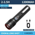 thumbnail image 4 of SWEETHEART Rechargeable Flashlight - 1000 Lumens, Dual-Color Side Lights, Zoomable Outdoor Torch, 4 of 7