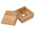 thumbnail image 5 of Bamboo Soap Holder with Lid for Bathroom Shower Drainage Design Beige 4.72x3.15x2.95 Inches, 5 of 5