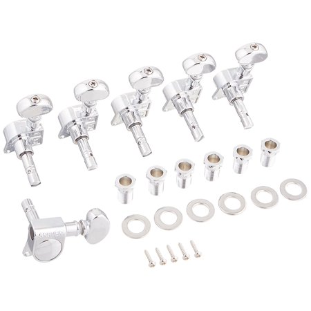 Grover Tuning Keys - 406C6 Rotomatic Mini 6 in Line Self Locking Machine Heads, Chrome, Locking Guitar Tuning Machine Heads with Mini-Buttons By Grover