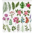 thumbnail image 3 of Ambesonne Plant Shower Curtain, Exotic Flowers and Ferns, 69"Wx84"L, Multicolor Fern Green, 3 of 3