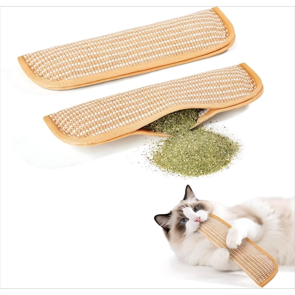 Cat Toyspack of 2 Organic Catnip, Soft Sisal Material Indoor Kitten Scratching and Kicker Toys, Drives Bored Cats Crazy with Fun Interactive Chew