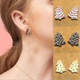 thumbnail image 3 of par de pendientes de botón de árbol de Navidad con dibujos de cristales de imitación, regalo decorativo geométrico simple festivo para mujeres y niñas, lindos pendientes de botón de árbol de Navidad,, 3 of 4