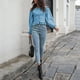 thumbnail image 5 of Blusa Con Cordones Camisa De Color Puro Camisa Con Mangas Abullonadas Mujeres Fuera Del Hombro Tops De Manga Larga Con Hombros Descubiertos Color Puro Frente Con Cordones En La ANGGREK  Otros, 5 of 6