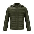 thumbnail image 5 of Lenago Quilted Jackets For Men Hooded Lightweight Packable Puffer Winter Jacket Warm Thermal Solid Insulated Puffy Coat For Snow Ski Hiking Travel Winter Fashion Outerwear, 5 of 6