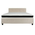 thumbnail image 5 of BizChair King Size Four Button Tufted Upholstered Platform Bed in Beige Fabric with Mattress, 5 of 6