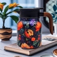 thumbnail image 3 of 316 Stainless Vintage Floral Pattern Tea Pot with Infusers, 1000ml Thermal Carafe with Lid for Hot Drinks(orange), 3 of 4