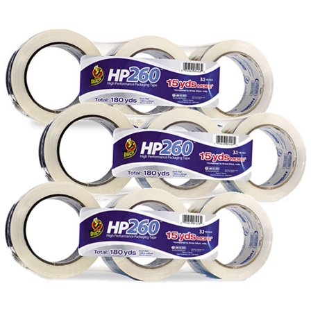HP260 Duck Clear Tape, High-performance 1.88 X 60 Yards, 9 Rolls