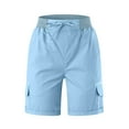 thumbnail image 4 of Pants for Women Dressy Casual Cargo Shorts Summer Loose Hiking Shorts With Pockets Trousers, 4 of 5