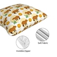 thumbnail image 4 of Throw Pillow Covers, Cartoon Orange Capybara Soft Square Pillow Cases with Invisible Zipper for Couch Bed Sofa, Farmhouse Fall Home Decor 18"x18", 4 of 7