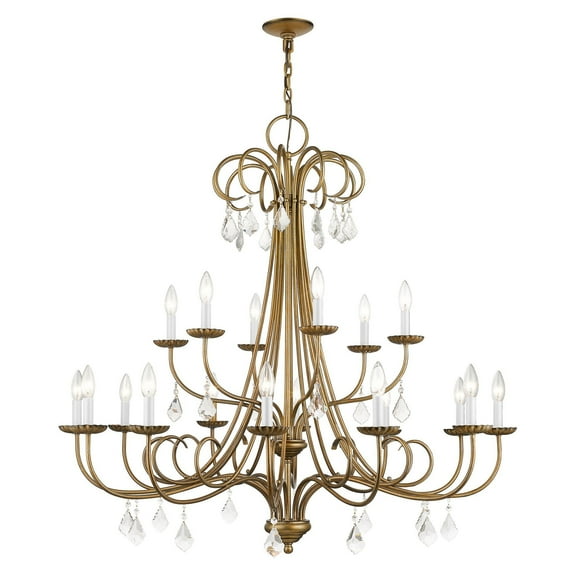 40870-48 Livex Lighting Daphne - 18 Light Extra Large Chandelier-41 Inches Tall and 42 Inches Wide-Antique Gold Leaf Finish