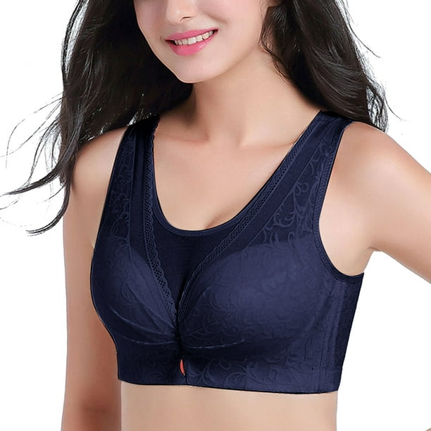 Fvwitlyh Tank Tops For Women Built In Bra Women'S Front Side Buckle Lace  Edge Without Steel Ring Movement Seamless Gathering Adjustment Yoga Sleep  Large Bra D,36/80D 