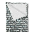thumbnail image 2 of Fish Soft Flannel Fleece Throw Blanket, Abstract Fishing Theme Watercolor Style Silhouette Species, Cozy Plush for Indoor and Outdoor Use, 60" x 80", Grey White and Baby Blue, by Ambesonne, 2 of 5