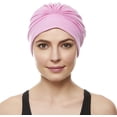 thumbnail image 2 of Beemo Swim Caps for Women Swimming Turban Polyester Latex Lined Pleated for Ladies - Light Pink, 2 of 4