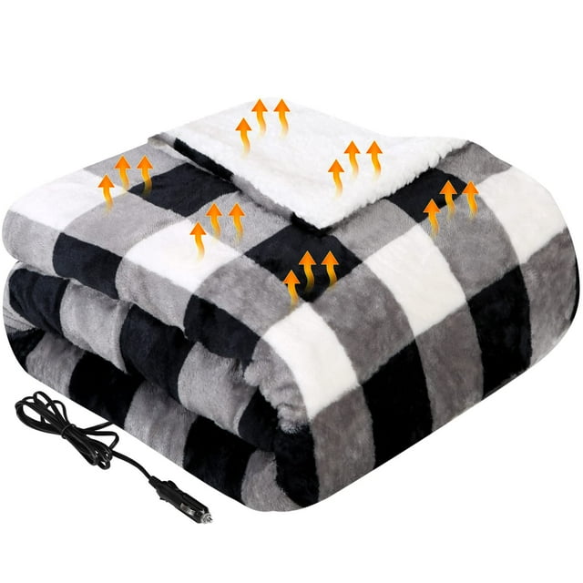Manta térmica para coche Westinghouse 12 V, color gris eléctrico, 150 x 110 cm
