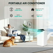 Lcxmtv 14000 BTU Portable Air Conditioners Cools up to 700 Sq. Ft., Portable AC Unit with Cool, Dehumidifier and Fan, Backlit Remote, DIY Window Kit, 24H Timer Sleep Mode, for Bedroom