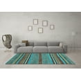 thumbnail image 3 of Ahgly Company Indoor Rectangle Abstract Light Blue Modern Area Rugs, 2' x 3', 3 of 4