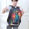 thumbnail image 6 of FORMRS Unisex School Backpack 17" Student Travel Bag with Laptop Compartment, Fireworks Night Pattern, 6 of 7