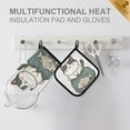 thumbnail image 4 of Yayeee Oven Mitts and Pot Holder Set of 2 Heat Resistant Kitchen Gloves Baking Hot Pad, Beige Cute Cat, 4 of 5