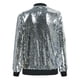 thumbnail image 4 of Moda mujer lentejuelas abrigo chaqueta de bombardero de manga larga con cremallera Streetwear i CACAGOO Chaqueta, 4 of 7