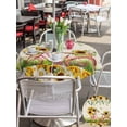 thumbnail image 4 of Spring Outdoor Tablecloth - 60 Inch Round Dining Table Cover, Bicycles Botanical Sunflowers Leaves Butterfly Waterproof Outdoor Table Cloth with Umbrella Hole & Zipper for Picnic/Patio/Party, 4 of 7