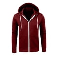 thumbnail image 5 of Hearthz Mens Zipper Hoodie Long Sleeve Mens Hoodie Jacket Streetwear Oversized Fall Winter Hoodie Men with Pocket Wine M, 5 of 5