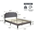 thumbnail image 5 of VECELO Full Upholstered Platform Bed Frame, Height Adjustable Nailhead Trim Headboard, Easy Assembly/No Box Spring Required, Dark Gray, 5 of 8