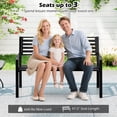thumbnail image 5 of Gymax 50'' Outdoor Metal Park Bench for 2-3 People w/ Armrests & Backrest for Backyard, 5 of 9