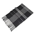 thumbnail image 2 of dianhelloya Winter Scarf Windproof Breathable Soft Contrast Color Tassel Keep Warm Patchwork English Stylish Washable Male Muffler for Outdoor Grey, 2 of 8