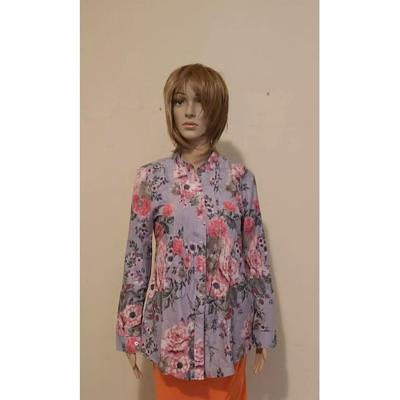 Women´s Printed BUTTOM DOWN Shirt Size L Multicolor