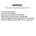 thumbnail image 2 of Kugel Front Rear Wheel Bearing and Hub Assembly Kit for Car Hyundai Sonata Kia Optima Magentis - Left Right Side (Driver Passenger) K70-101554, 2 of 8