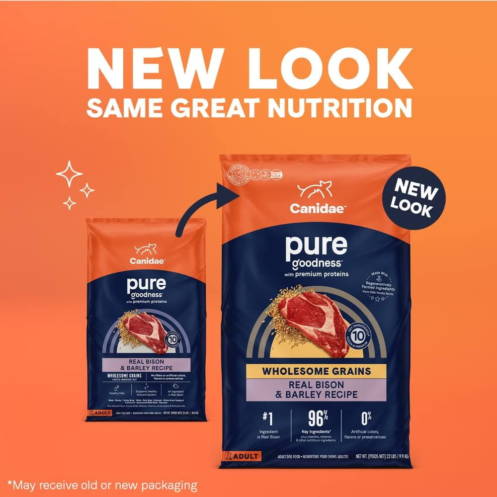 Canidae  22 lbs Pure Real Bison & Barley Recipe Dry Dog Food