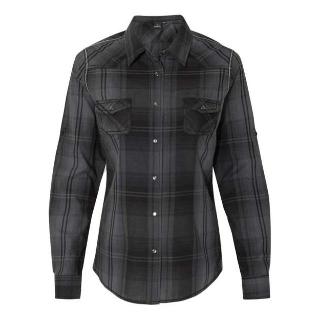 Burnside 5206 Camisa vaquera de manga convertible para mujer Negro/Gris 3XL BURNSIDE 5206