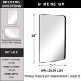 ANDY STAR Wall Mirror, 24x36 inch Black Bathroom Mirror, Stainless