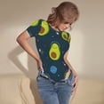 thumbnail image 3 of Balery Avocado in Space Body de cuello redondo de manga corta para mujer Tops de manga corta Tops básicos-Large, 3 of 7