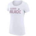thumbnail image 2 of Women's G-III 4Her by Carl Banks White Colorado Avalanche Super-Slim Fit Lightweight Dot Print Team T-Shirt, 2 of 3