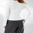 thumbnail image 4 of Women‘s Solid Color Long Sleeve  Neck Streetwear Blouse, 4 of 6